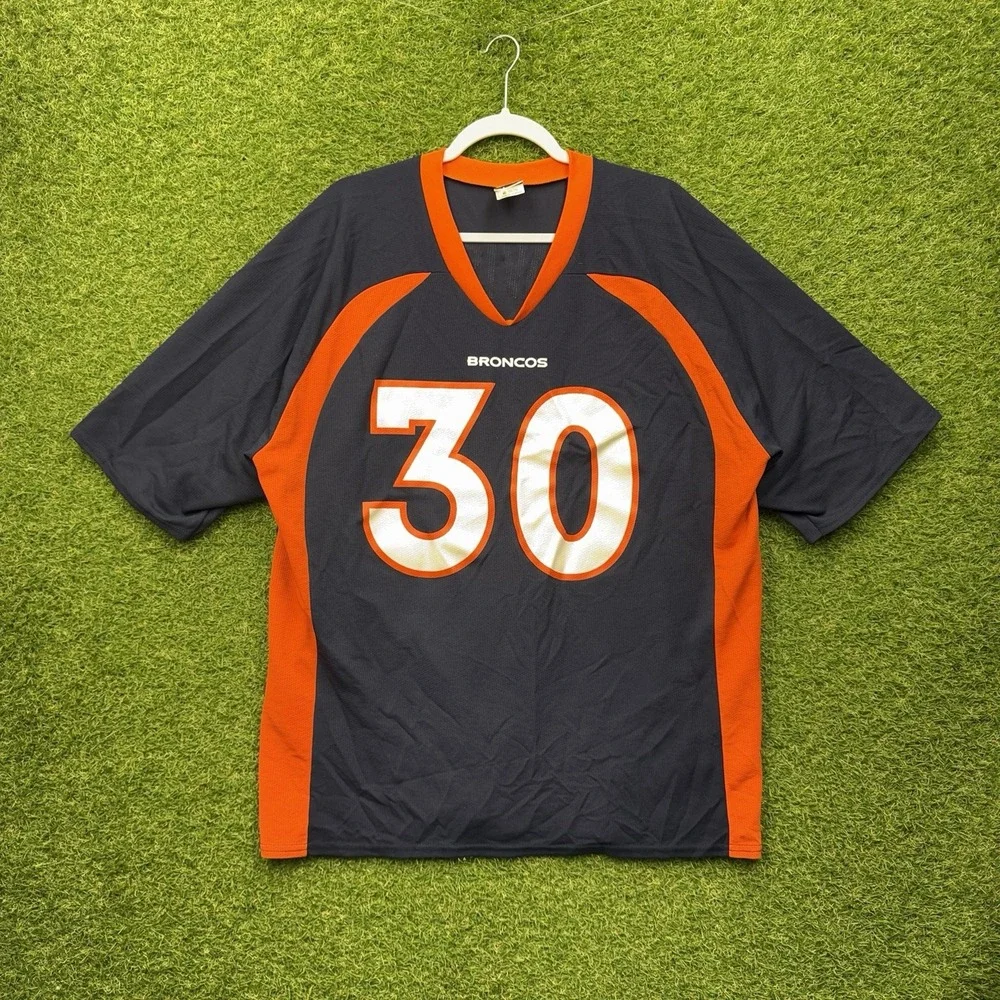 Vintage Denver Broncos Jersey Mens XL Terrell Davis #30 90s NFL Logo Athletic